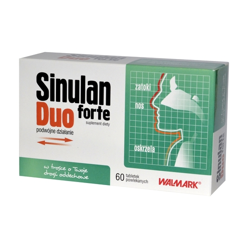SINULAN DUO FORTE, WSPOMAGA DROGI ODDECHOWE, ZATOKI , OSKRZELA, APTEKA LEKI W UK