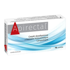 Apirectal Czopki doodbytnicze, 10 sztuk, propolis, kwas hialuronowy