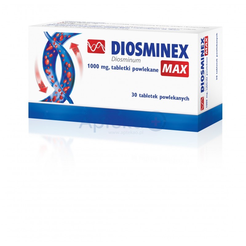 Diosminex max 60 tabletek, Diosmina 1000mg, Polskie leki w UK