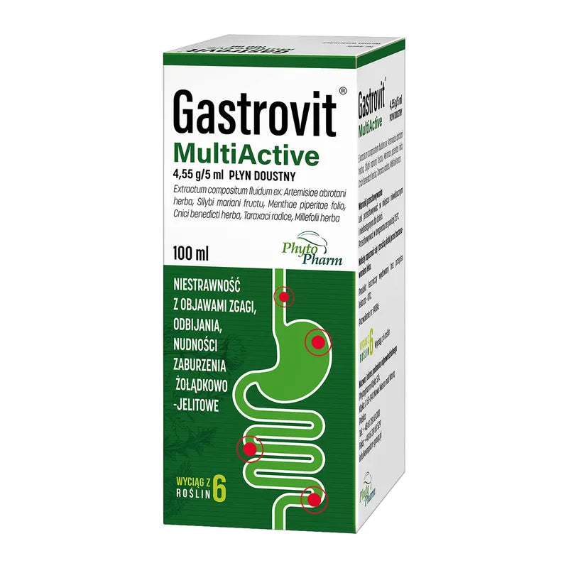 gastrovit multiactive, płyn na niestrawność, nudności. Apteka Polska UK
