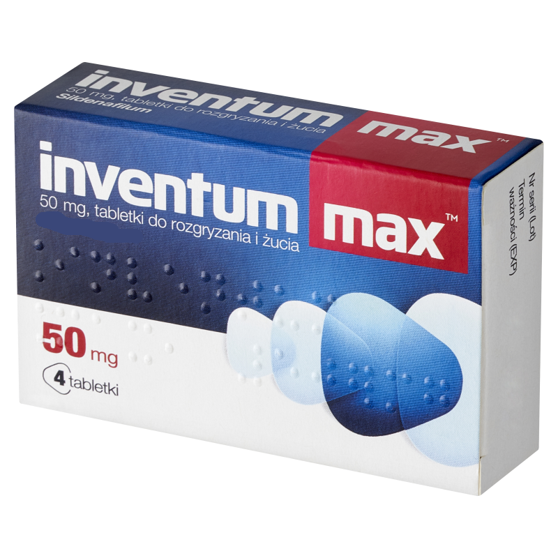 INVENTUM MAX UK -Tabletki na Erekcje, 4 tabletki ( sildenafil) / POLSKIE LEKI W UK / SZYBKA DOSTAWA
