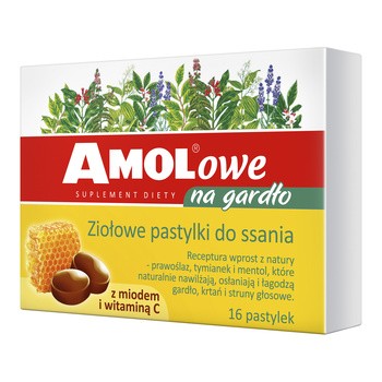 AMOLOWE na gardło, pastylki do ssania, z miodem i witaminą C / POLSKA APTEKA W UK