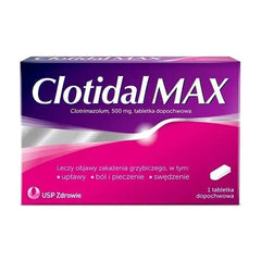 Clotidal Max , 1 tabletka dopochwowa na całą kuracje, Apteka Leki w UK
