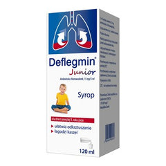 DEFLEGMIN JUNIOR UK, KASZEL MOKRY U DZIECI , 120 ml, POLSKA APTEKA W UK
