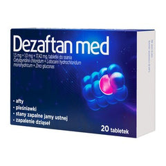 DEZAFTAN MED UK ,-AFTY, ZAPALENIE DZIĄSEŁ, 20 tabletek do ssania, POLSKA APTEKA W UK