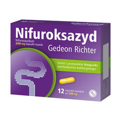 NIFUROKSAZYD UK, 200 mg, 12 kapsułek, POLSKA APTEKA W UK