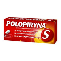 Polopiryna S - przeziębienie, gorączka 20 tabletek