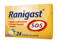 RANIGAST SOS 24 tabletki, zgaga , niestrawność, ochrona żołądka