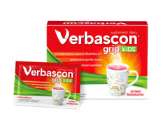 Verbascon GRIP Kids - kaszel ,ból gardła, przeziębienie 10 SASZETEK / POLSKIE leki w UK / APTEKA 24H