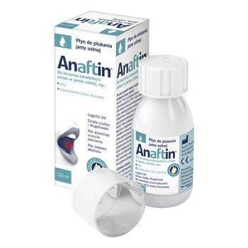 ANAFTIN PŁYN DO PŁUKANIA JAMY USTNEJ NA AFTY I USZKODZENIA BŁONY ŚLUZOWEJ, 120 ML / POLSKIE LEKI , KOSMETYKI