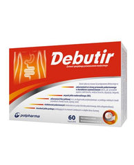 DEBUTIR UK - 60 kaps. - na choroby przewodu pokarmowego (bóle, wzdęcia, biegunki), Polska apteka w UK
