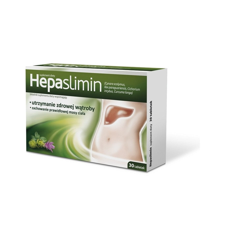 HepaSlimin UK apteka 30 tabletek - zdrowa wątroba + prawidłowa waga. POLSKA APTEKA