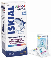 ISKIAL Junior w płynie - Witamina D3 , DHA, Olej z wątroby rekina dla dzieci od 3 lat, Polska Apteka w UK