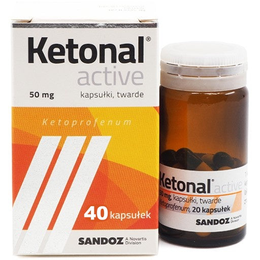 KETONAL UK 50mg - 40 kapsułek, / POLSKA APTEKA / SZYBKA WYSYŁKA W UK