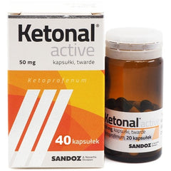 KETONAL UK 50mg - 40 kapsułek, / POLSKA APTEKA / SZYBKA WYSYŁKA W UK