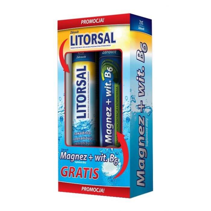 LITORSAL ELEKTROLITY + Witamina B6 , Zestaw , POLSKA APTEKA W UK