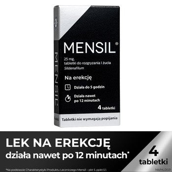 MENSIL UK - 4 tabletki 25mg - Tabletki na erekcje / POLSKA APTEKA W UK