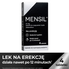 MENSIL UK - 4 tabletki 25mg - Tabletki na erekcje / POLSKA APTEKA W UK