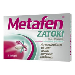 Metafen Zatoki 10 tab - Ból i niedrożność zatok. POLSKIE LEKI W UK