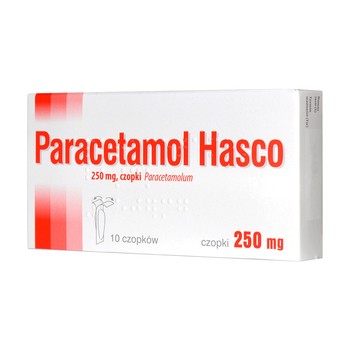 Paracetamol czopki 250mg HASCO x 10 -czopki przeciwbólowe i przeciwgorączkowe, UK apteka , UK sklep online, Hasco suppositories UK