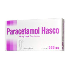 Paracetamol czopki 500mg HASCO x 10 -czopki przeciwbólowe i przeciwgorączkowe, UK apteka, UK sklep, UK shop hasco suppositories 500mg