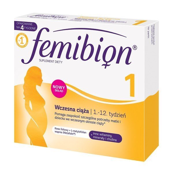 FEMIBION 1, WCZESNA CIĄŻA, WITAMINY DLA KOBIET W CIĄŻY