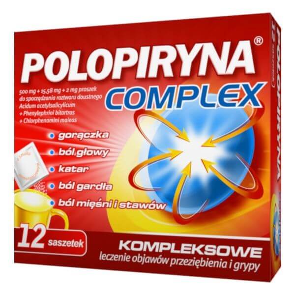 POLOPIRYNA COMPLEX - 12 saszetek / POLSKA APTEKA . WYSYŁKA 24h UK