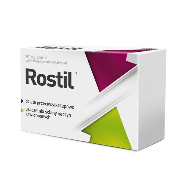 Rostil UK 250 mg, 30 tabletek- Żylaki nóg , obrzęki, skurcze,APTEKA W UK, WYSYŁKA 48h