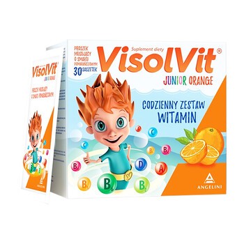 Visolvit Junior UK - Witaminy do picia dla dzieci - 30 saszetek ( smak pomarańczowy) APTEKA UK MANCHESTER