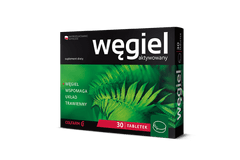 Węgiel aktywowany 30 tabletek - Wspomaga Trawienie. POLSKA APTEKA W UK