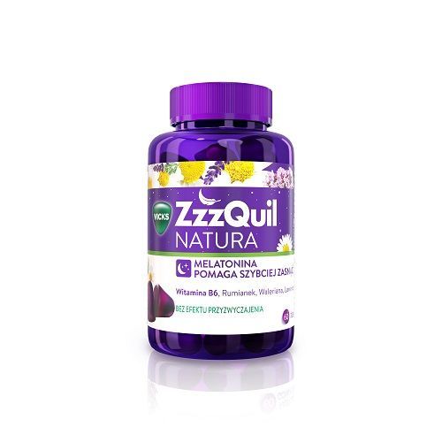 zzzQuil 30, żelki z melatoniny, uspokajające, Polska Apteka w UK
