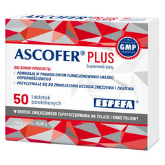 ASCOFER UK, 50 tabletek, ŻELAZO, POLSKA APTEKA W UK