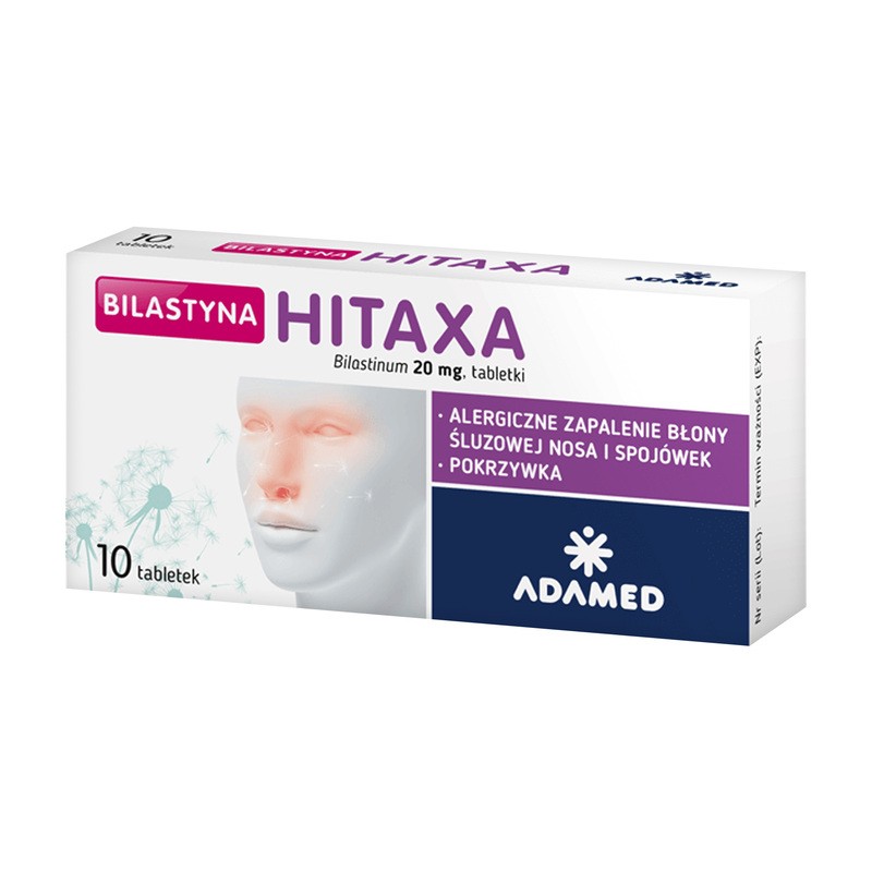 Bilastyna Hitaxa 20 mg, 20 tabletek na alergie, katar