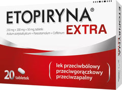 ETOPIRYNA EXTRA, 20 TABLETEK PRZECIWBÓLOWYCH, POLSKIE LEKI W UK