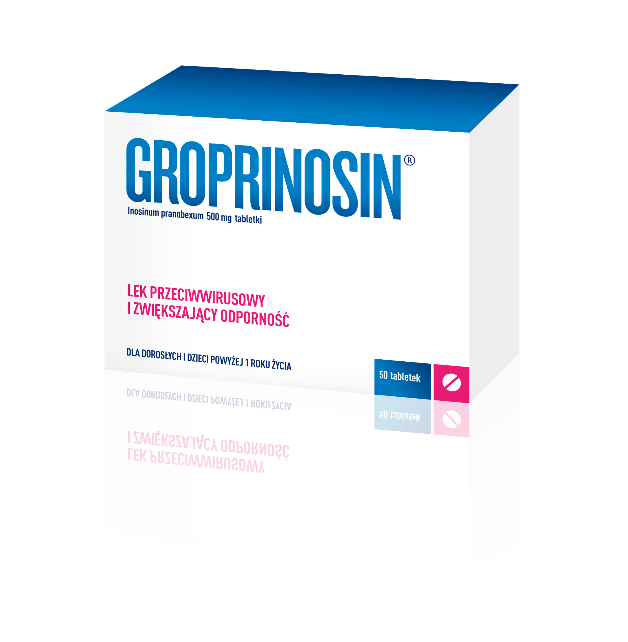 Groprinosin 50 tabletek, przeciwwirusowe, przeziębienie, polskie leki w uk