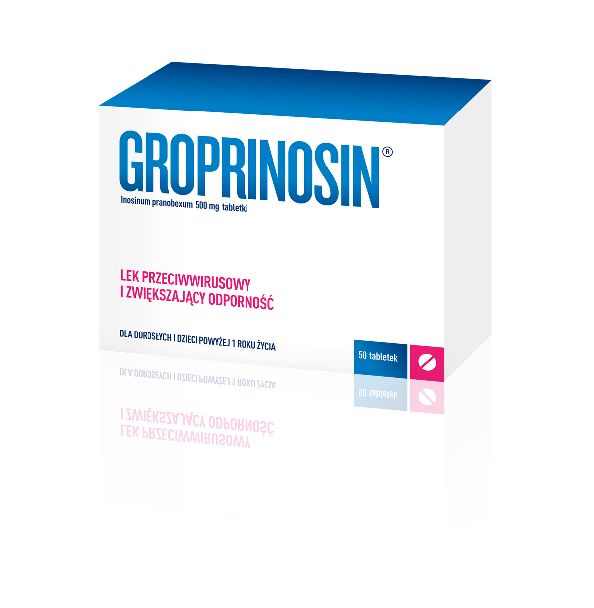 Groprinosin 50 tabletek, przeciwwirusowe, przeziębienie, polskie leki w uk