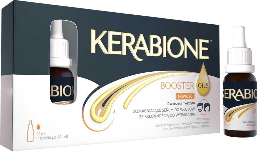 KERABIONE BOOSTER OILS, SERUM DO WŁOSÓW, 4 BUTELKI x 20 ML