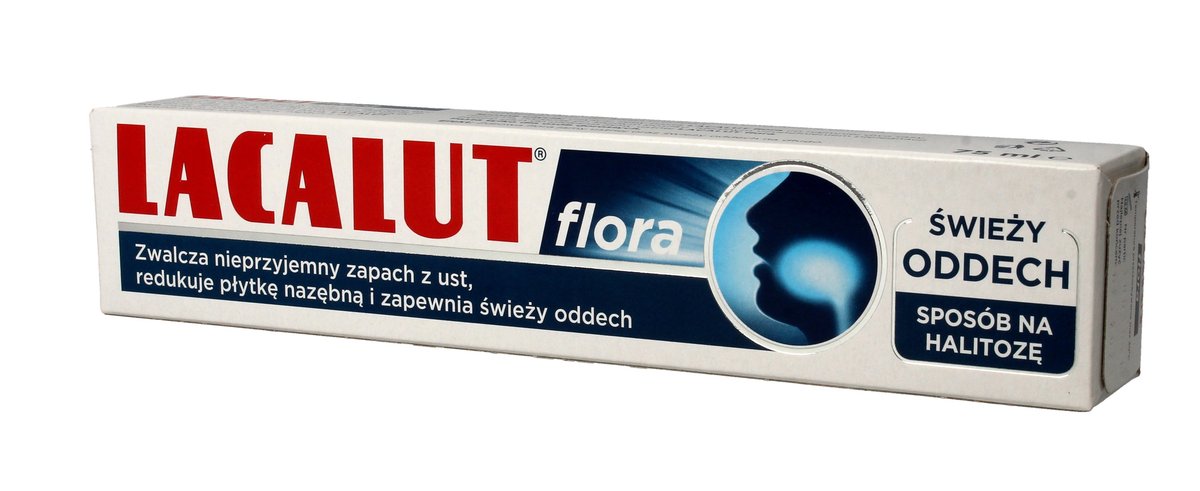 Lacalut flora  - PASTA DO ZĘBÓW, ŚWIEŻY ODDECH PRZEZ CAŁY DZIEŃ (halitomin)