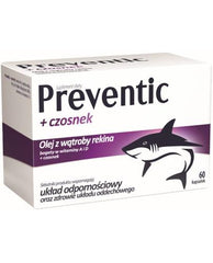 PREVENTIC  UK  -OLEJ Z REKINA  + CZOSNEK,  D3 , POLSKA APTEKA W UK