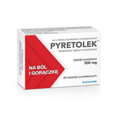 PYRETOLEK 500mg, 20 tabletek, Silny ból