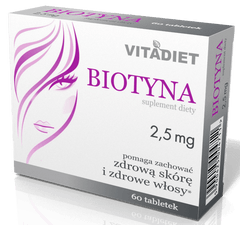 Biotyna 2,5mg - 60 tab / Skóra ,włosy , paznokcie  , UK apteka UK sklep