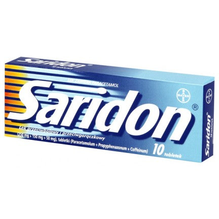 SARIDON UK, 10 tabletek,  PRZECIWBÓLOWY / POLSKA APTEKA W UK
