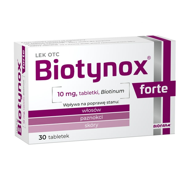 Biotynox forte 10mg, mocna dawka biotyny dla twoich włosw. Apteka w UK