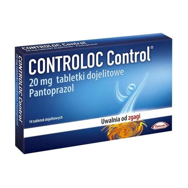 CONTROLOC CONTROL UK 20 MG.- Uwalnia od zgagi oraz nadkwaśności, 14 tabletek / POLSKIE LEKI W UK, APTEKA