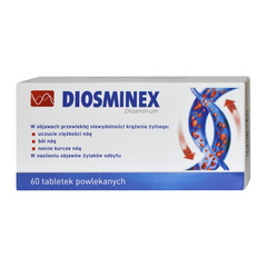 DIOSMINEX 500MG, DIOSMINA, SKURCZE NÓG, POLSKA APTEKA W UK