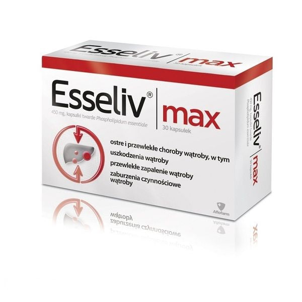 ESSELIV MAX UK -450MG / 30 KAPSUŁEK, Osłona i regeneracja wątroby, UK apteka , UK sklep online