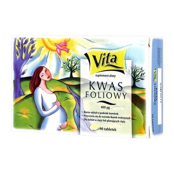 Kwas Foliowy Vita  400ug - 30 tabletek/ UK APTEKA POLSKA W ANGLI 