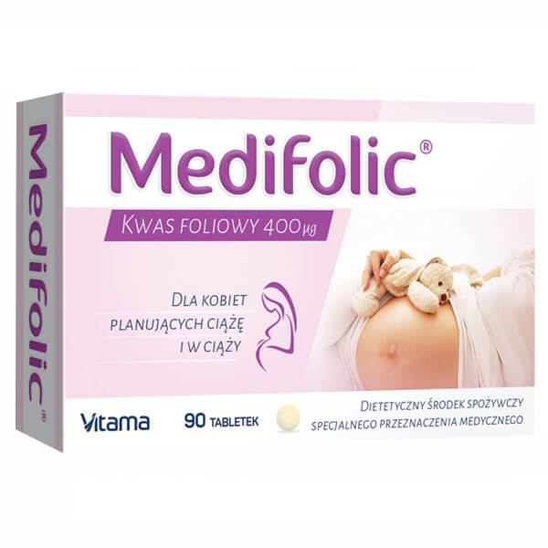 KWAS FOLIOWY - MEDIFOLIC - PLANOWANIE CIĄŻY 90 Tabletek / POLSKA APTEKA W UK