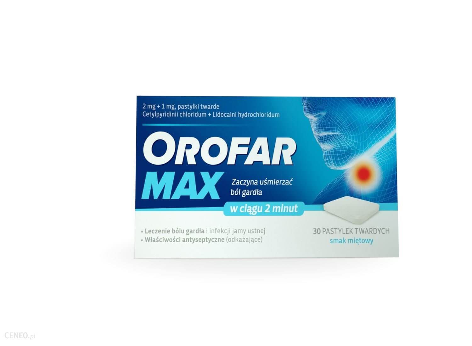 OROFAR MAX UK -20 pastylek- Na silny ból (zapalenie) gardłą, Polska apteka w UK