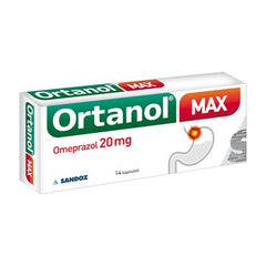 ORTANOL MAX, OMEPRAZOL 20 MG. 14 KAPSUŁEK., POLSKIE LEKI W UK